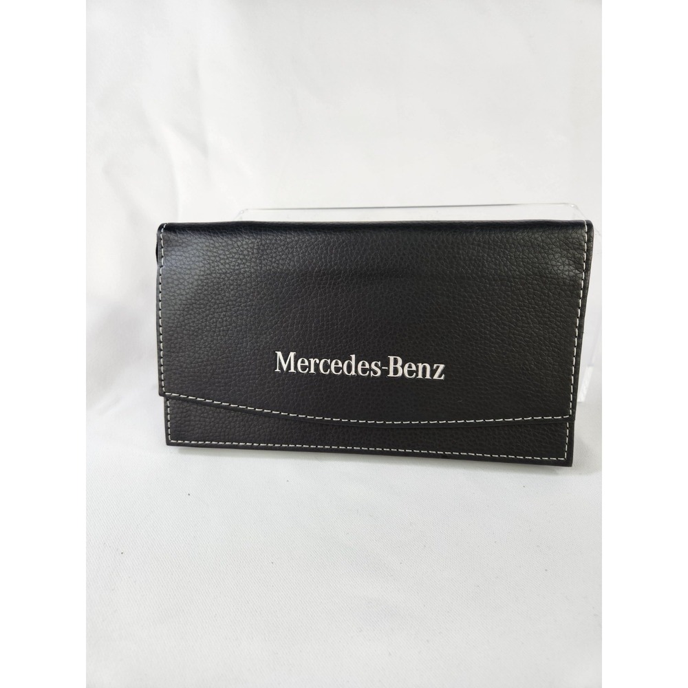 Mercedes Benz Auto Paperwork Title Case Black Wallet Travel Document Holder